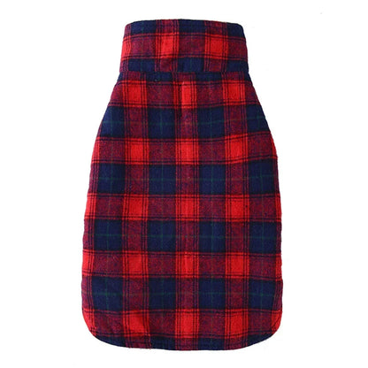 Pet Vest Coat Cotton British Plaid Style Winter Warm