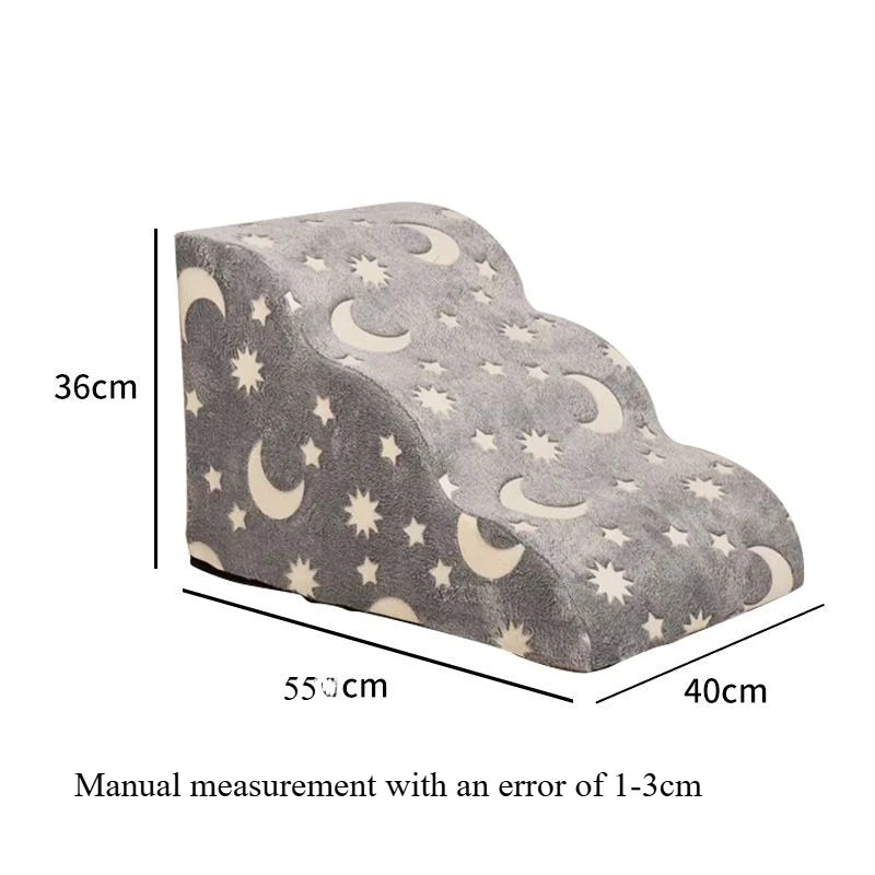 Creative Night Light  Pets Steps Foam Dog Secure Stairs Ramps Non-Slip Pet Protect Older Dogs Pet with Joint Pain Sofa Bed Ladde