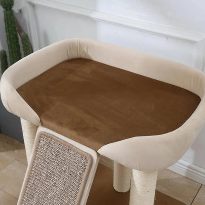Cat Tree Tower with Extra Large Platform, Scratching Ramp for large and multiple cats