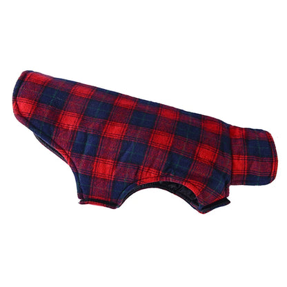 Pet Vest Coat Cotton British Plaid Style Winter Warm