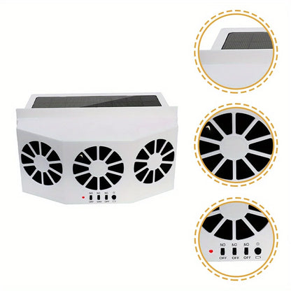 Solar Powered Car Ventilation Fan - Car Fan for Solar Cooling Vent Exhaust Radiator with Air Circulation and Quiet Operation