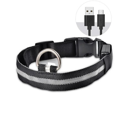 Luminous LED Illuminated collar lights up, flashes, and glows. Collar is comfortable, lightweight, skin-friendly, and stylish. The glowing, flashing, or luminous light makes your pet visible at night or in bad weather conditi